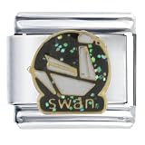 Paper Origami Swan Italian Charms Bracelet Link