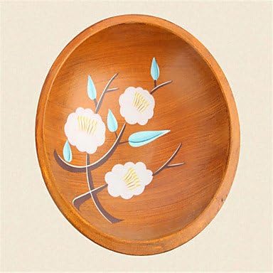 XIAOHM The Wooden Garden Style Hand Painted Fruit Candy Tray Fruit Plate