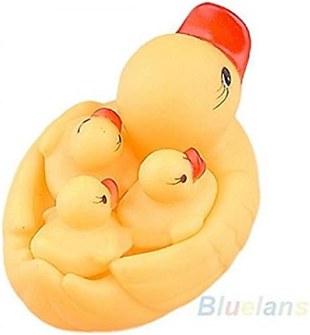 Cute Baby Girl Boy Bath Bathing Classic Toys Rubber Race Squeaky Ducks Set Yellow