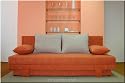 Bettsofa/Schlafsofa Lotus schick, modern, mit FARBAUSWAHL und mit FEDERKERN, Terracotta