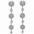 14kt White Gold Trendy Diamond Dangling Earrings