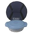 Anchor Hocking 3-Piece 2-Quart Sculpted Baking Dish with Slate Blue Plastic Lid and Blue Tote.