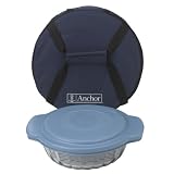 Anchor Hocking 3-Piece 2-Quart Sculpted Baking Dish with Slate Blue Plastic Lid and Blue... by Anchor Hocking
