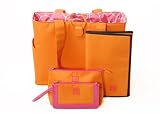 Giraffe Tote Set Designer Diaper Bag in Orange