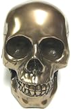 Cool Bronze Finish Human Skull Statue Paperweight