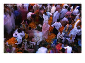 Crowds at Chowk Flower Market During Diwali