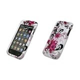 Samsung Vibrant / Galaxy S T959 White and Purple Flower Design Hard Case Co ....
