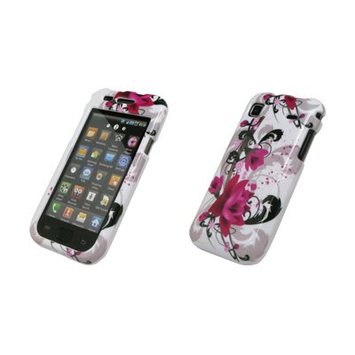 Samsung Vibrant / Galaxy S T959 White and Purple Flower Design Hard Case Cover