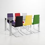 Produkt-Bild: Design Esstisch Esszimmerstisch KEN, Glas/Chrom, 180cm