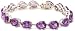 Sterling Silver Amethyst Pear-Shaped Bracelet, 7.25