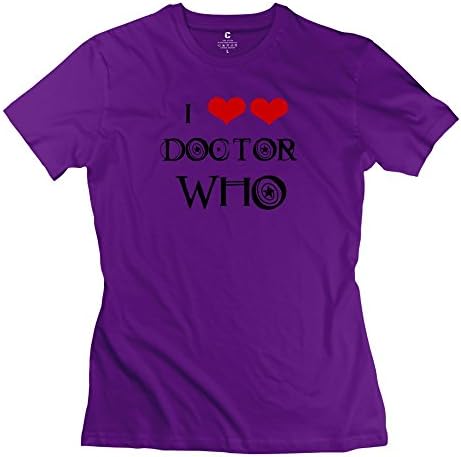 Women's T-Shirts Fashion Love Doctor Who Purple Size M