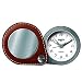 Sporting Goods : Travel Alarm, White Dial, Chocolate Leather Case