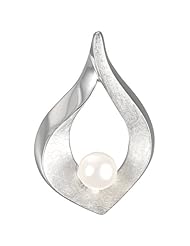 VINANI brand Germany 925 Sterling Silver Pendant Oval brushed shiny Pearl AFMP-EZ