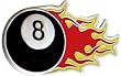 Mens "8-Ball Flame" Metal Lucky Collection Belt Buckle