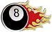 Mens "8-Ball Flame" Metal Lucky Collection Belt Buckle