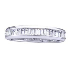 10K White Gold 0.15 ct. Baguette Cut Diamond Wedding Band