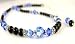 September Sapphire Swarovski Crystal Birthstone Beaded Necklaces in Sterling Silver with Black Pearls by Gemstone Gifts Handmade Jewelry