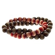 3 Orange Brown Cats Eye Stone 8mm Bead Bracelet Set