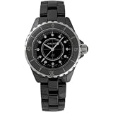 Chanel J12 Diamonds Black Ceramic Ladies Watch H1625 by Chanel