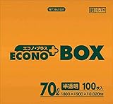 サニパック E-74エコノプラスBOX70L半透明 100枚 E74HCL