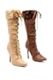 4 Inch Heel Knee High Boot Women'S Size Shoe With Stiletto Heel And Fur (Brown-6)