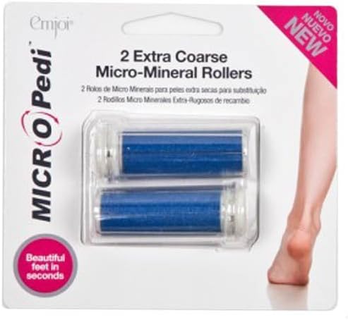 Emjoi MICRO Pedi Extra Coarse Micro-Mineral Blue Replacement Rollers (Set of 2) by Lifes2good