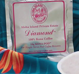 Aloha Island Private Reserve Diamond100% Kona Coffee Pods 24ct  Picture