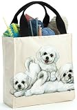 Bichon Frise Puppies Tote Bag Purse