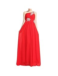 Floor Length Corset   Waistline One Shoulder  Crystal Open-Back Beaded Chiffon Prom Dress/Party Dress/Wedding Dress  With Ruffles