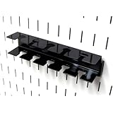 Wall Control ASM-SL-008 B Pegboard Slotted Tool Holder Bracket Slotted Metal Accessory for Wall Control Pegboard Only, Black