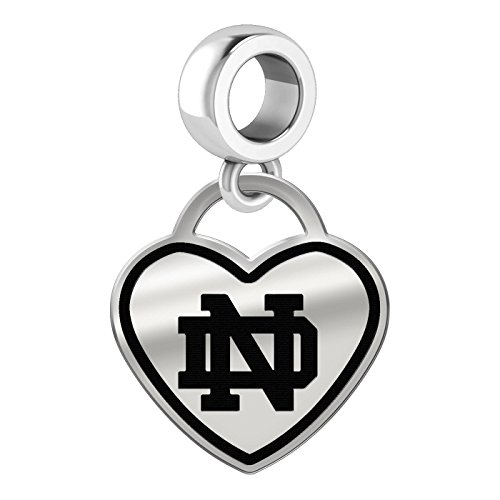 Notre Dame Fighting Irish Border Heart Dangle Charm Fits All Beaded Charm Bracelets