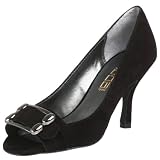 Moda Spana Women's Aloof Open Toe Pump,Black Suede,8 M