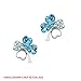 Four Leaf Clovers Set, Aqua Four Leaf Heart Crystal Necklace and Stud Earrings