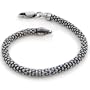 4.5mm Sterling Silver Antiqued Oxidized Snake Skin Chain Bracelet 7"