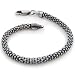 4.5mm Sterling Silver Antiqued Oxidized Snake Skin Chain Bracelet 7"