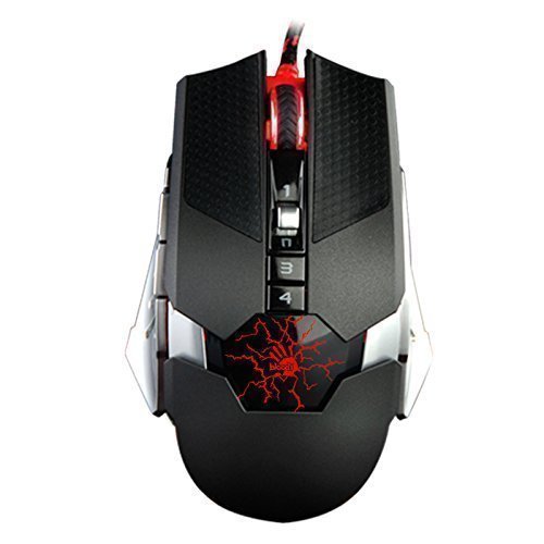 Gaming Mouse, Bloody T50 Infrared Micro Switch Gaming Mouse with Metal X Glide 4000CPI Gamers Choice of Game Mouse, LightStrike Bloody Gaming