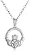 Amazon Collection DiAura Collection Sterling Silver Diamond-Accent Claddagh Pendant Necklace