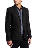 i.am Men's Blazer With Front Leather Placket