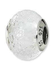 Sterling Silver White Italian Murano Charm Bead Fits Pandora Chamilia Biagi Bracelet