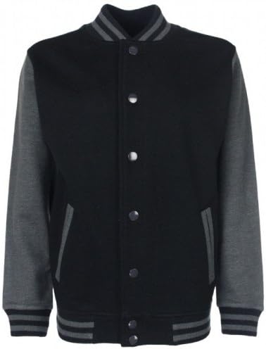 FDM Junior/Childrens Unisex Varsity Jacket (Contrast Sleeves)