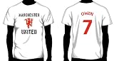 Manchester United Hero Soccer Tee: Michael Owen | Adult X-Large | White