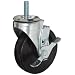 E.R. Wagner Americaster Stem Caster, Swivel with Strap Brake, Dust Cover, Soft Rubber Wheel, Delrin Bearing, 200 lbs Capacity, 5" Wheel Dia, 1-1/4" Wheel Width, 6-1/8" Mount Height, 1/2"-13 Stem Dia, 1-1/2" Stem Height
