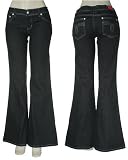 FIRE JEANS Charcoal Flared Leg Denim W/ Lurex