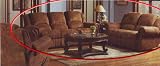 Reclining Sofa and Loveseat in Medium Brown Distressed