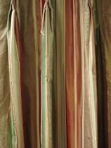 TAFETTA SATIN STRIPES PINCH PLEATS CURTAIN PANELS