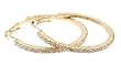 Stainless Steel Gold Hoop Earrings - 44MM - With Crystals Stainless Steel Gold Hoop Earrings - 44MM - With Crystals