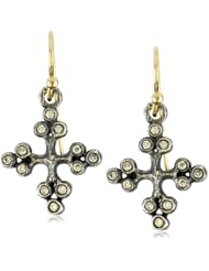 Erica Molinari "Renaissance"Small Sterling Silver Balled Cross Diamond Earrings