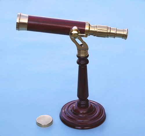 Premium Brass Telescope on Turned Hardwood Stand