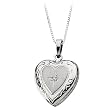 14K White Gold 0.01 ct. Diamond Heart Locket with Chain