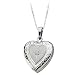 14K White Gold 0.01 ct. Diamond Heart Locket with Chain